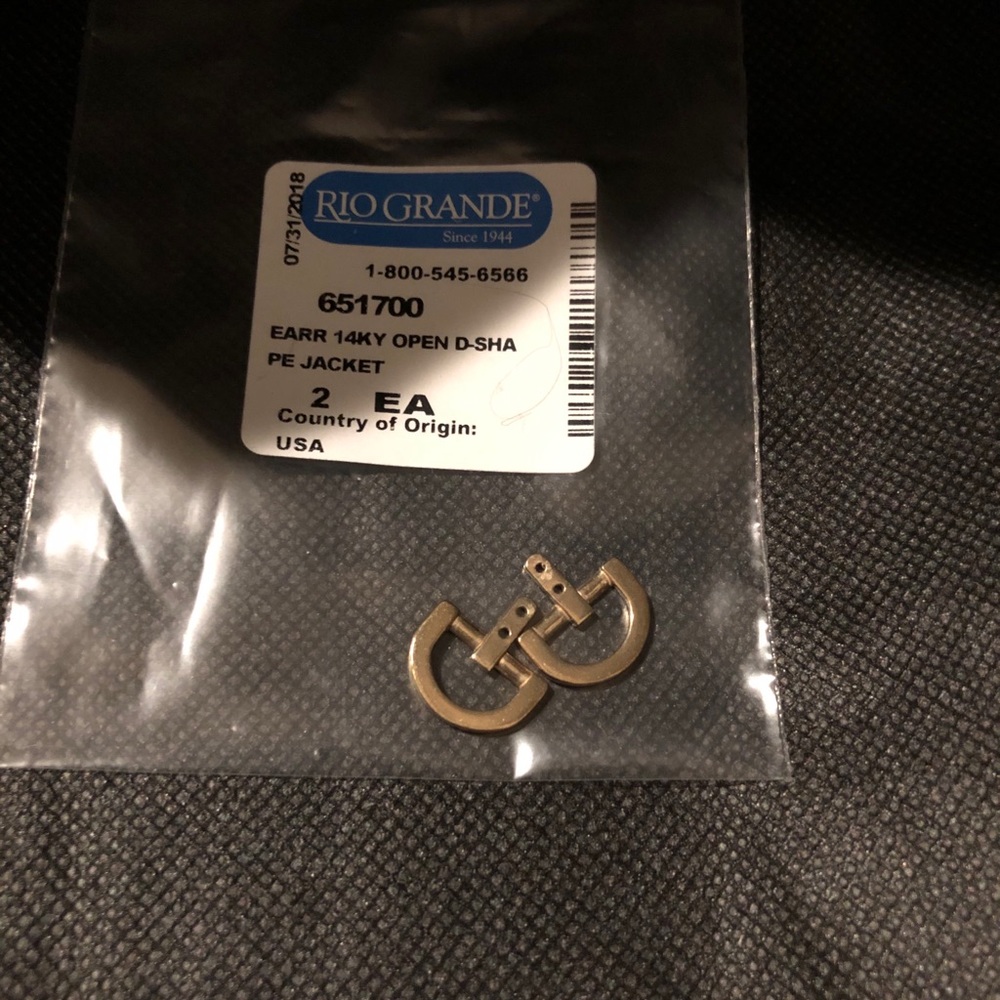 14K Yellow Gold Open U-Shape Earring Jacket